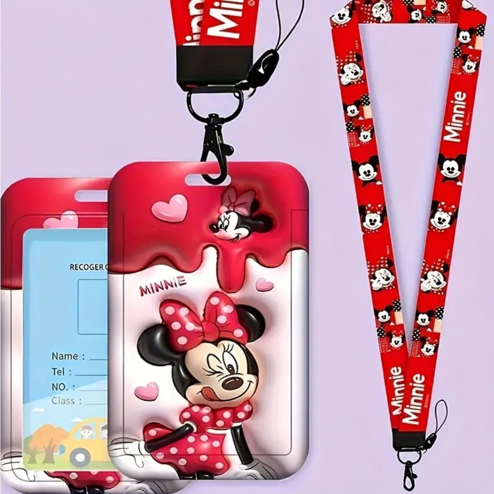 Minnie Mouse Red Lanyard and ID Holder